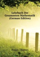 Lehrbuch Der Gesammten Mathematik