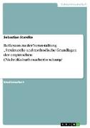 Reflexion zu der Veranstaltung ¿Strukturelle und methodische Grundlagen der empirischen (Nicht-)Kulturbesucherforschung¿