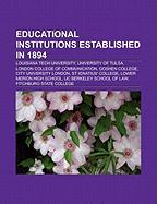 Educational institutions established in 1894