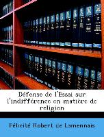Défense de l'Essai sur l'indifférence en matière de religion