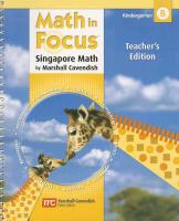 Math in Focus: Singapore Math, Kindergarten B