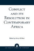 Conflict and Its Resolution in Contemporary Africa