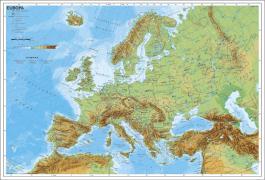 Europa, physisch 1 : 7 500 000. Wandkarte Kleinformat ohne Metallstäbe