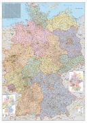Orga-Karte Deutschland 1 : 750 000. Wandkarte Grossformat ohne Metallstäbe
