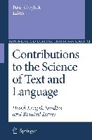 Contributions to the Science of Text and Language