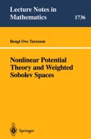 Nonlinear Potential Theory and Weighted Sobolev Spaces