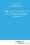 Japanese Syntax and Semantics