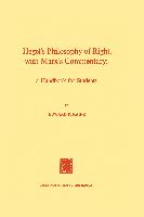 Hegel¿s Philosophy of Right, with Marx¿s Commentary