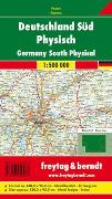 Deutschland Süd physisch, 1:500.000, Poster metallbestäbt
