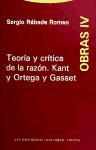 Teoría y crítica de la razón : Kant y Ortega y Gasset