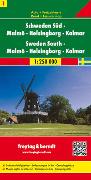 Schweden Süd - Malmö - Helsingborg - Kalmar, Autokarte 1:250.000