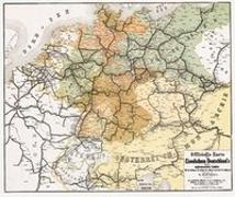 Officielle Karte der Eisenbahnen Deutschlands und der angrenzenden Länder 1862/1863. Gerollt