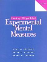 Directory of Unpublished Experimental Mental Measures Vol 7