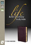 NASB, Life Application Study Bible, Second Edition, Bonded Leather, Burgundy, Thumb Indexed