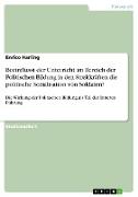 Beeinflusst der Unterricht im Bereich der Politischen Bildung in den Streitkräften die politische Sozialisation von Soldaten?